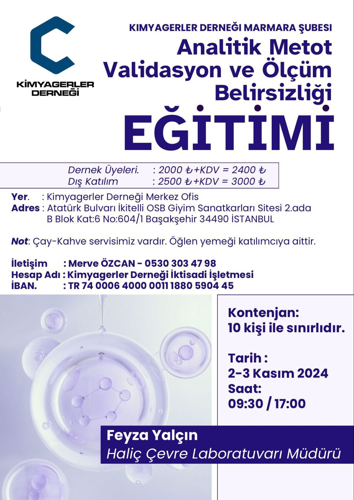 Analitik Metot Validasyon ve Ölçüm Belirsizliği Eğitimi (2-3 Kasım 2024)