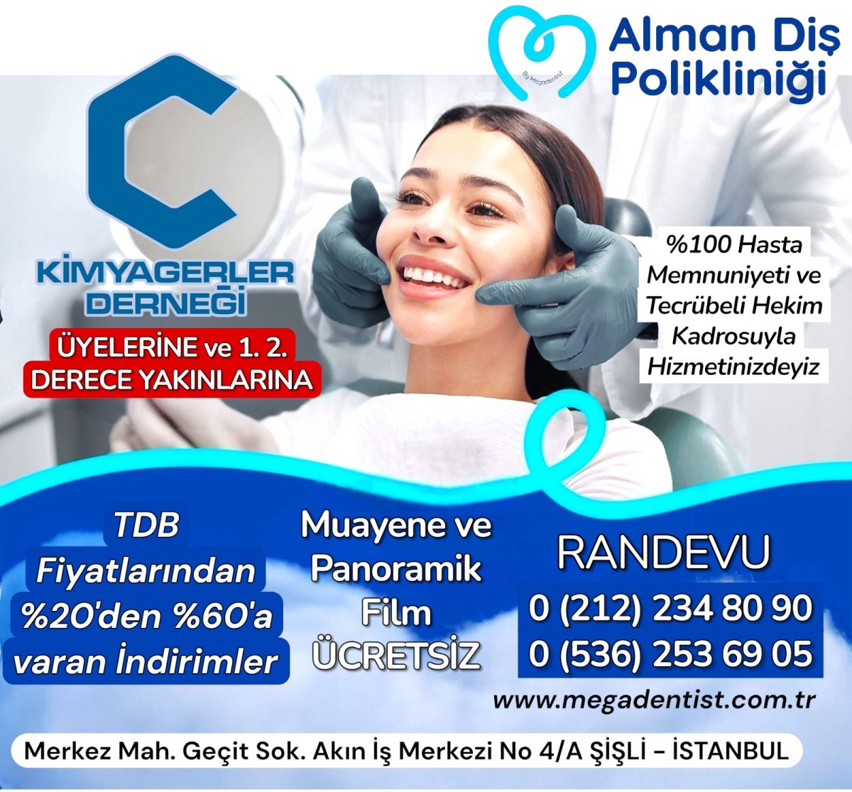 Üyelerimize Özel %20’den %60 varan İndirim (Alman Diş Polikliniği)