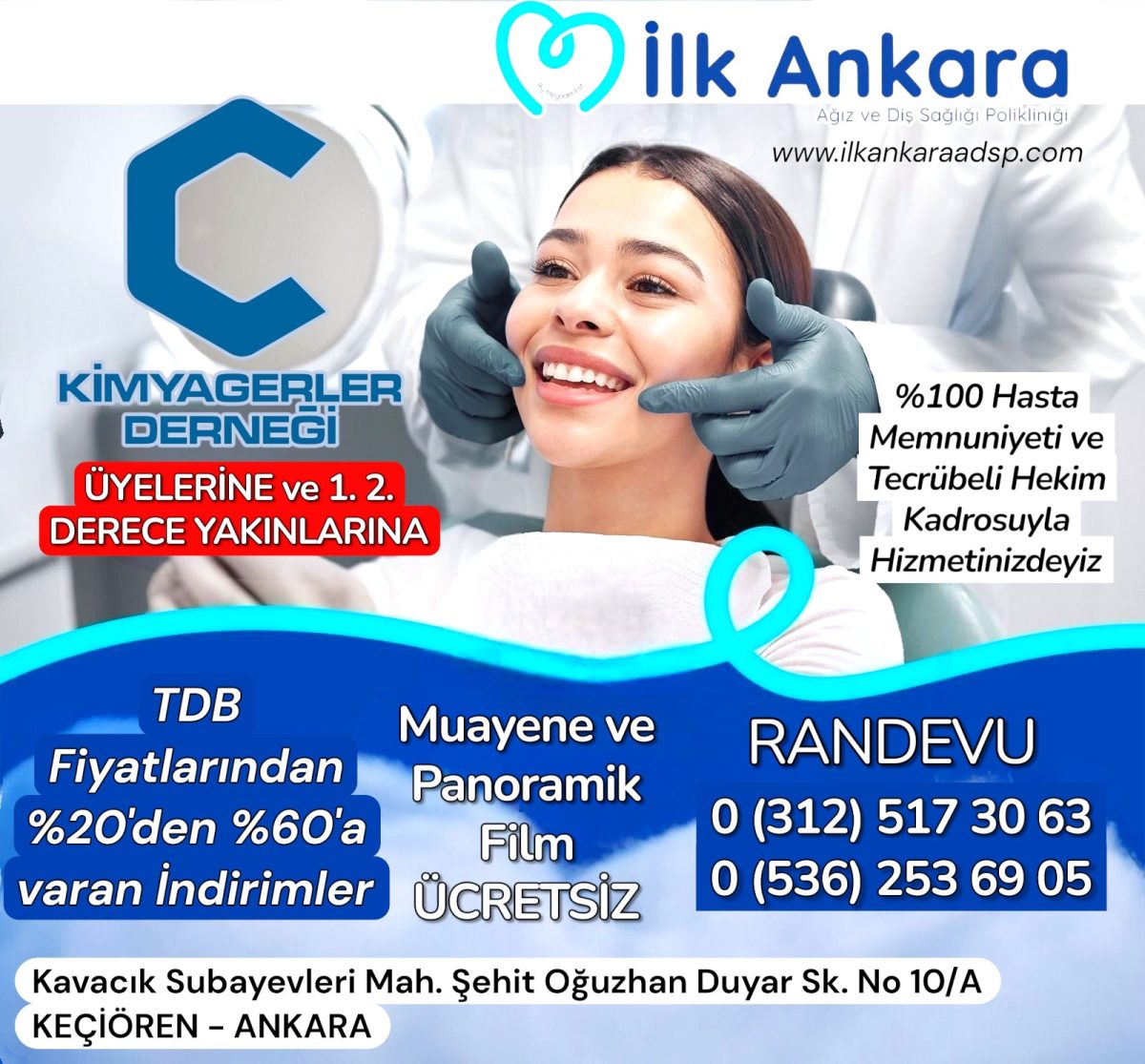 Üyelerimize Özel %20’den %60 varan İndirim (İlk Ankara Ağız ve Diş Sağlığı Polikliniği)