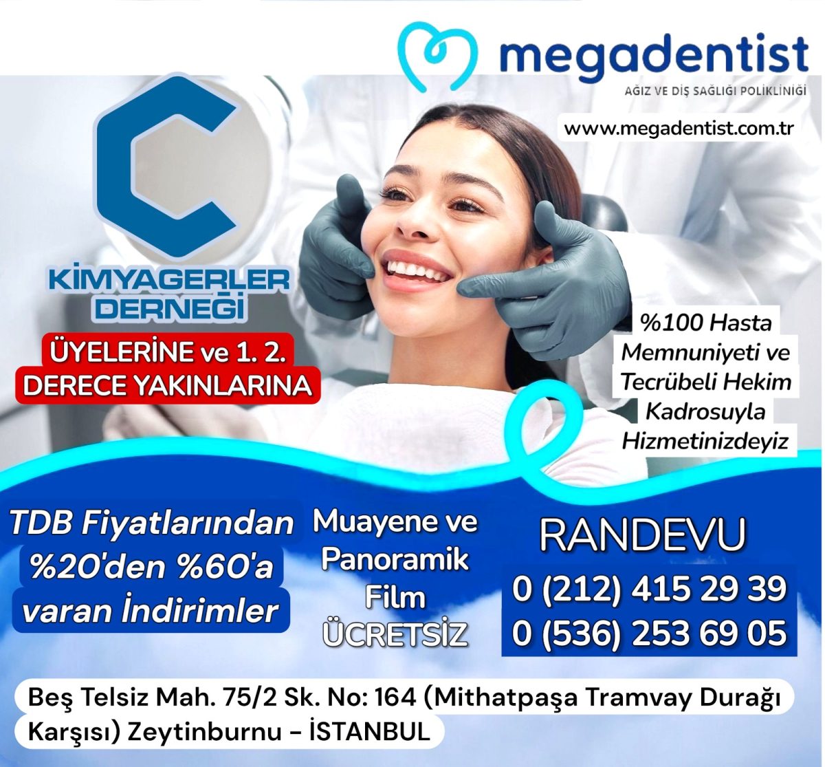 Üyelerimize Özel %20’den %60 varan İndirim (Megadentist Ağız ve Diş Sağlığı Polikliniği)